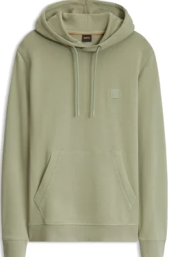 Cotton-terry hoodie with logo patch
