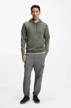 Cotton-terry hoodie with logo patch