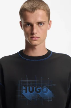 Cotton-terry logo sweatshirt with contrast stitching