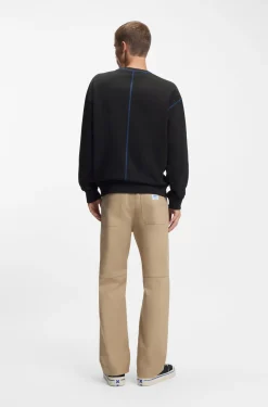 Cotton-terry logo sweatshirt with contrast stitching