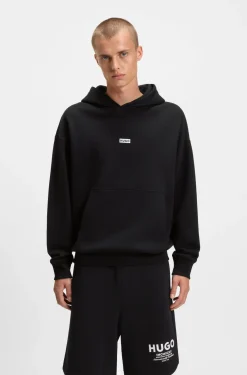 Cotton-terry loose-fit hoodie with logo details