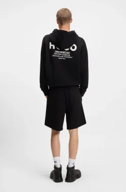 Cotton-terry loose-fit hoodie with logo details