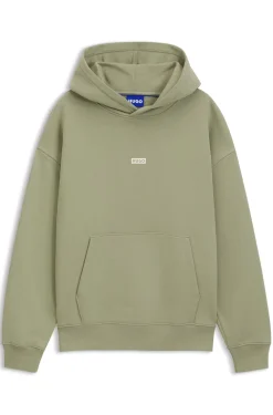 Cotton-terry loose-fit hoodie with logo details