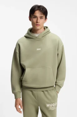 Cotton-terry loose-fit hoodie with logo details