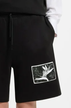 Cotton-terry shorts with artwork patch