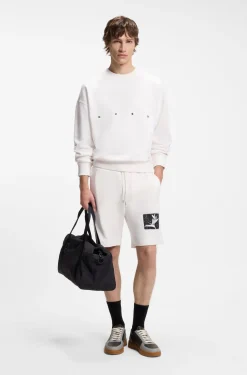 Cotton-terry shorts with artwork patch