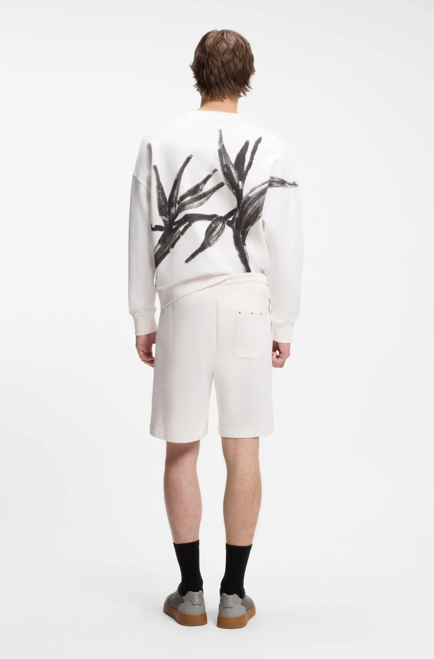 Cotton-terry shorts with artwork patch