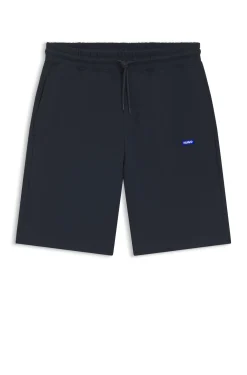 Cotton-terry shorts with logo patch