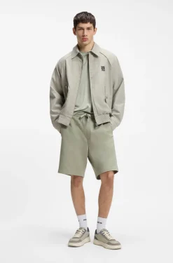 Cotton-terry shorts with logo print