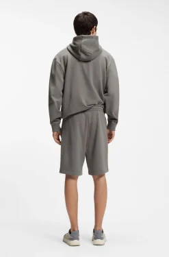 Cotton-terry shorts with logo print