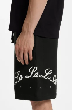 Cotton-terry shorts with logo artwork