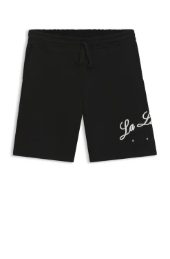 Cotton-terry shorts with logo artwork