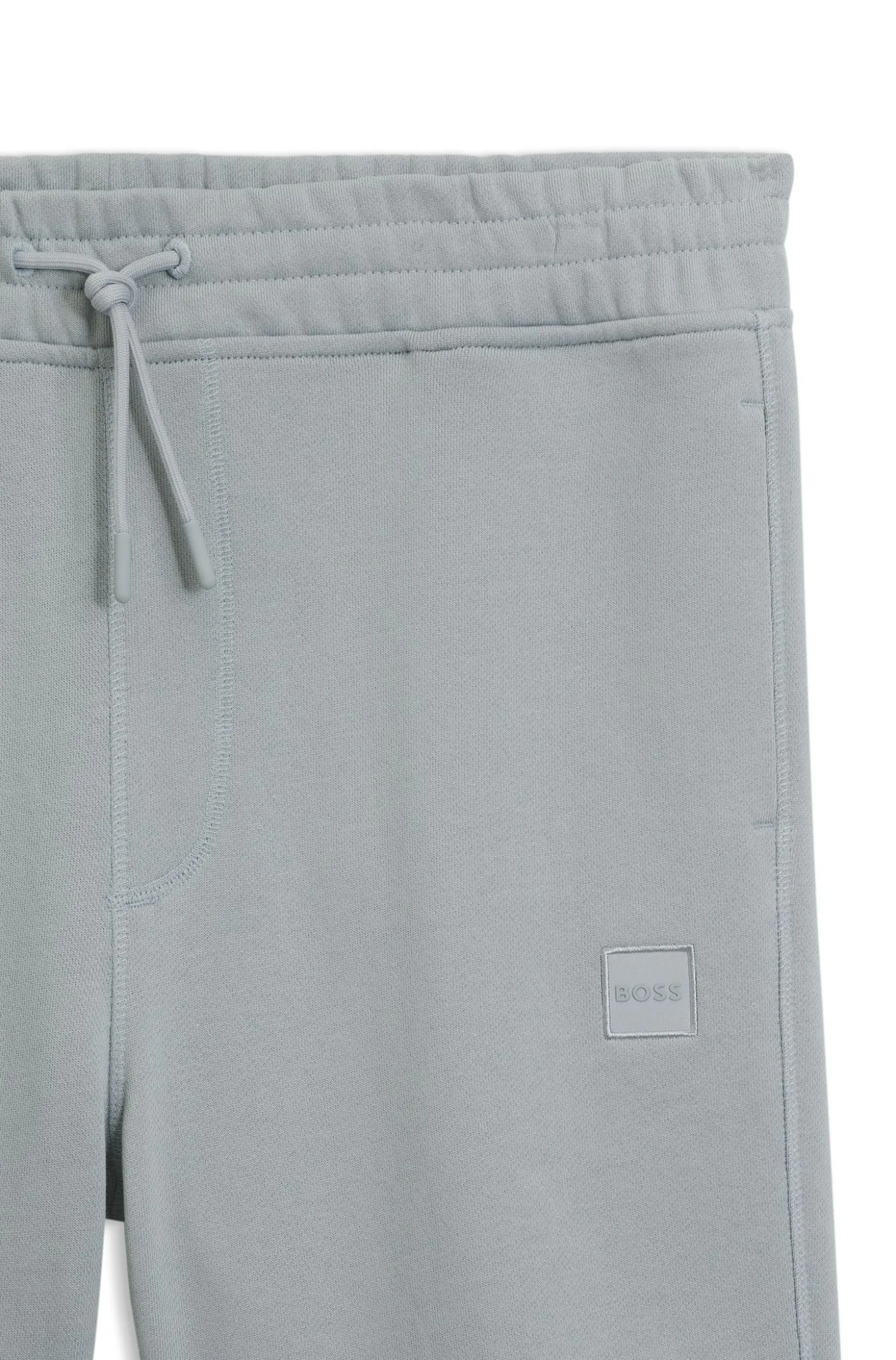 Cotton-terry shorts with logo patch