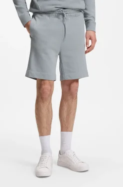 Cotton-terry shorts with logo patch