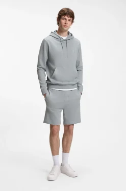Cotton-terry shorts with logo patch