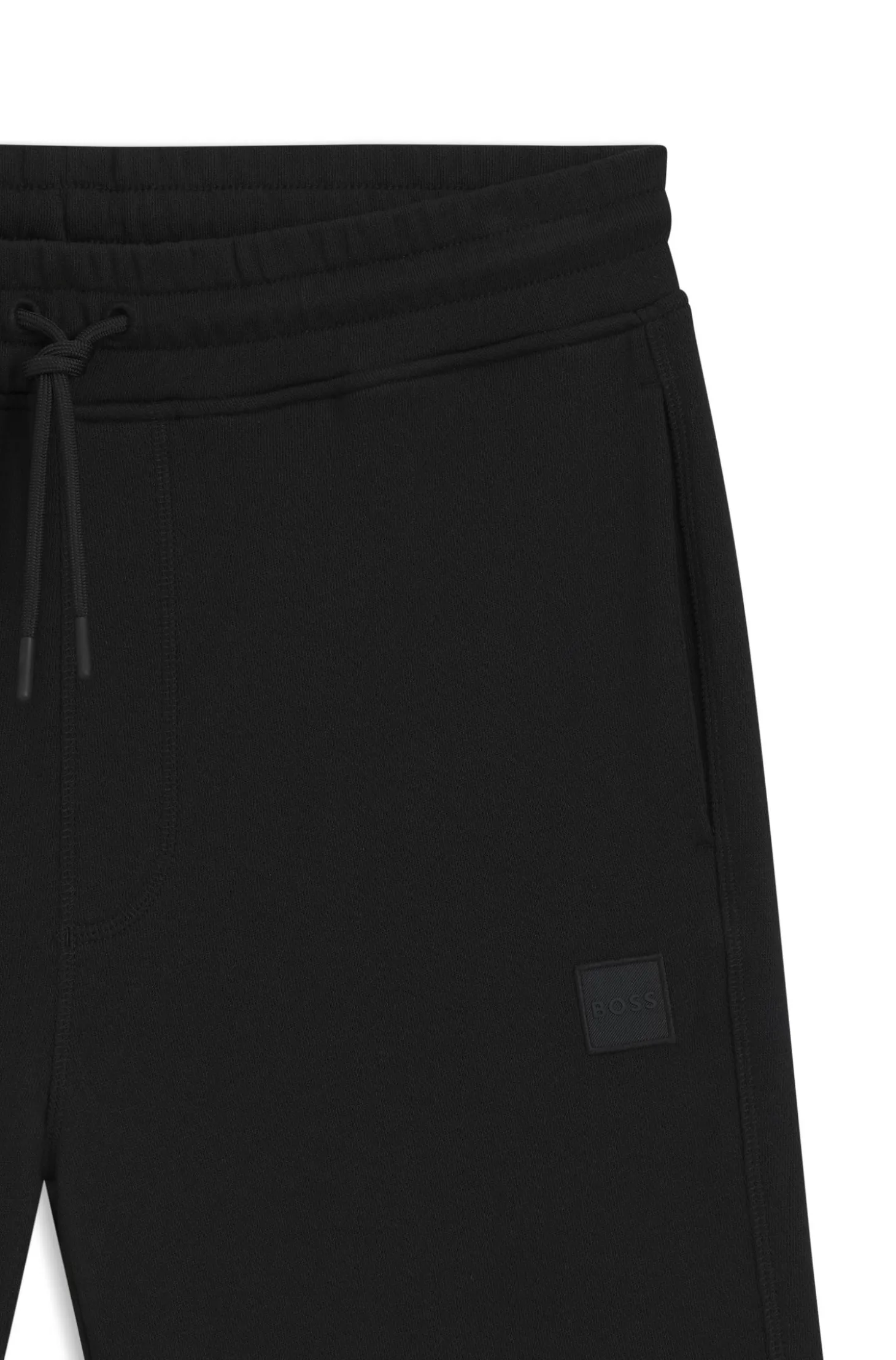 Cotton-terry shorts with logo patch