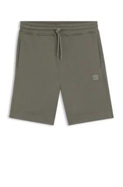 Cotton-terry shorts with logo patch
