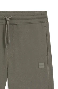 Cotton-terry shorts with logo patch