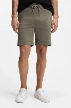 Cotton-terry shorts with logo patch