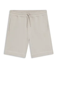 Cotton-terry shorts with logo patch