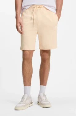 Cotton-terry shorts with logo patch