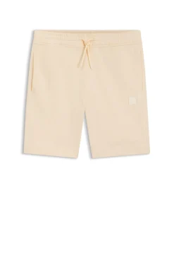 Cotton-terry shorts with logo patch