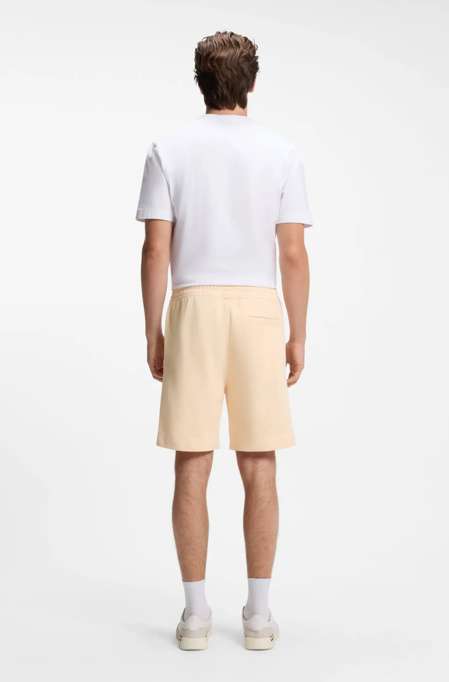 Cotton-terry shorts with logo patch