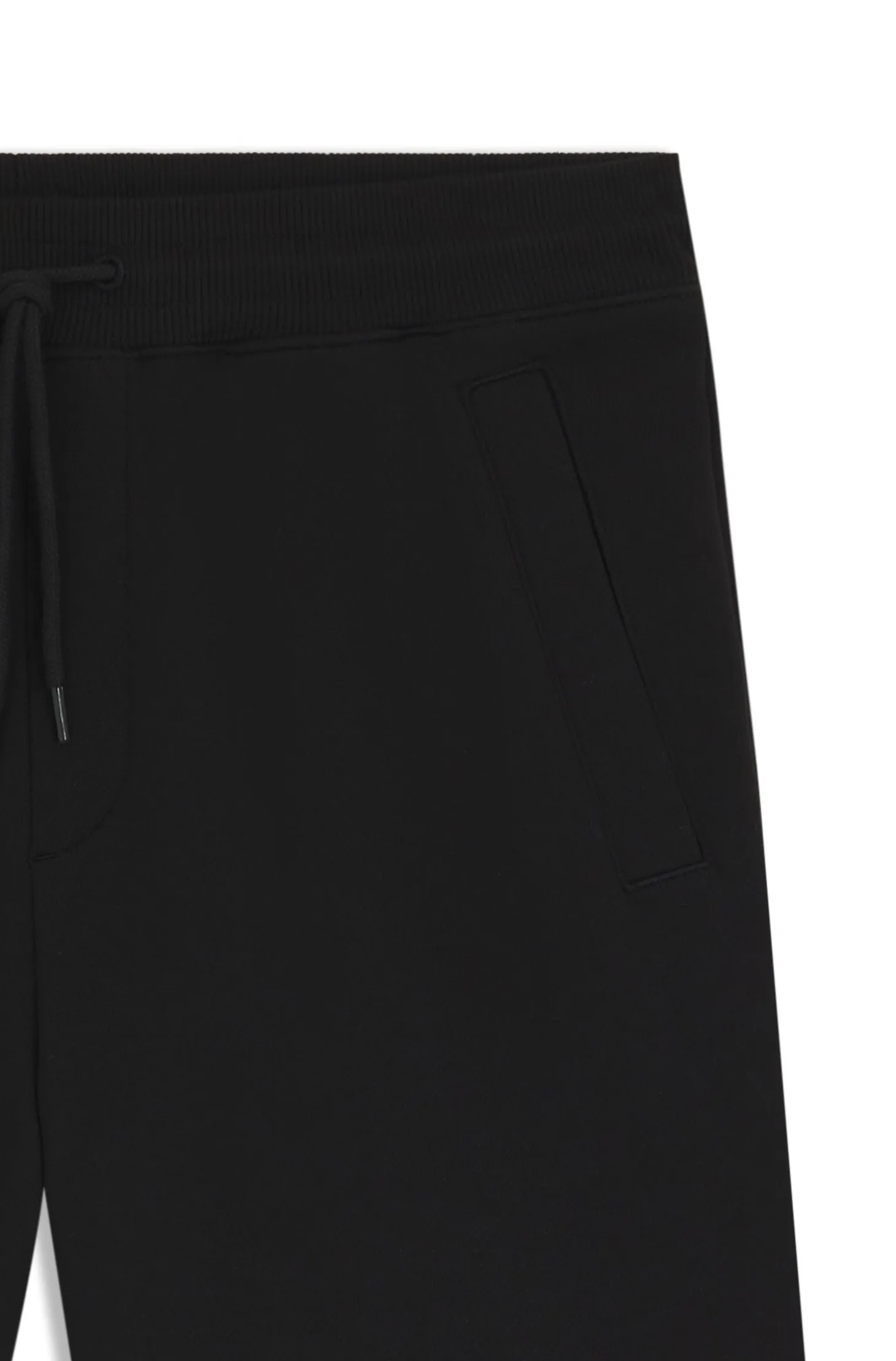 Cotton-terry shorts with red logo label