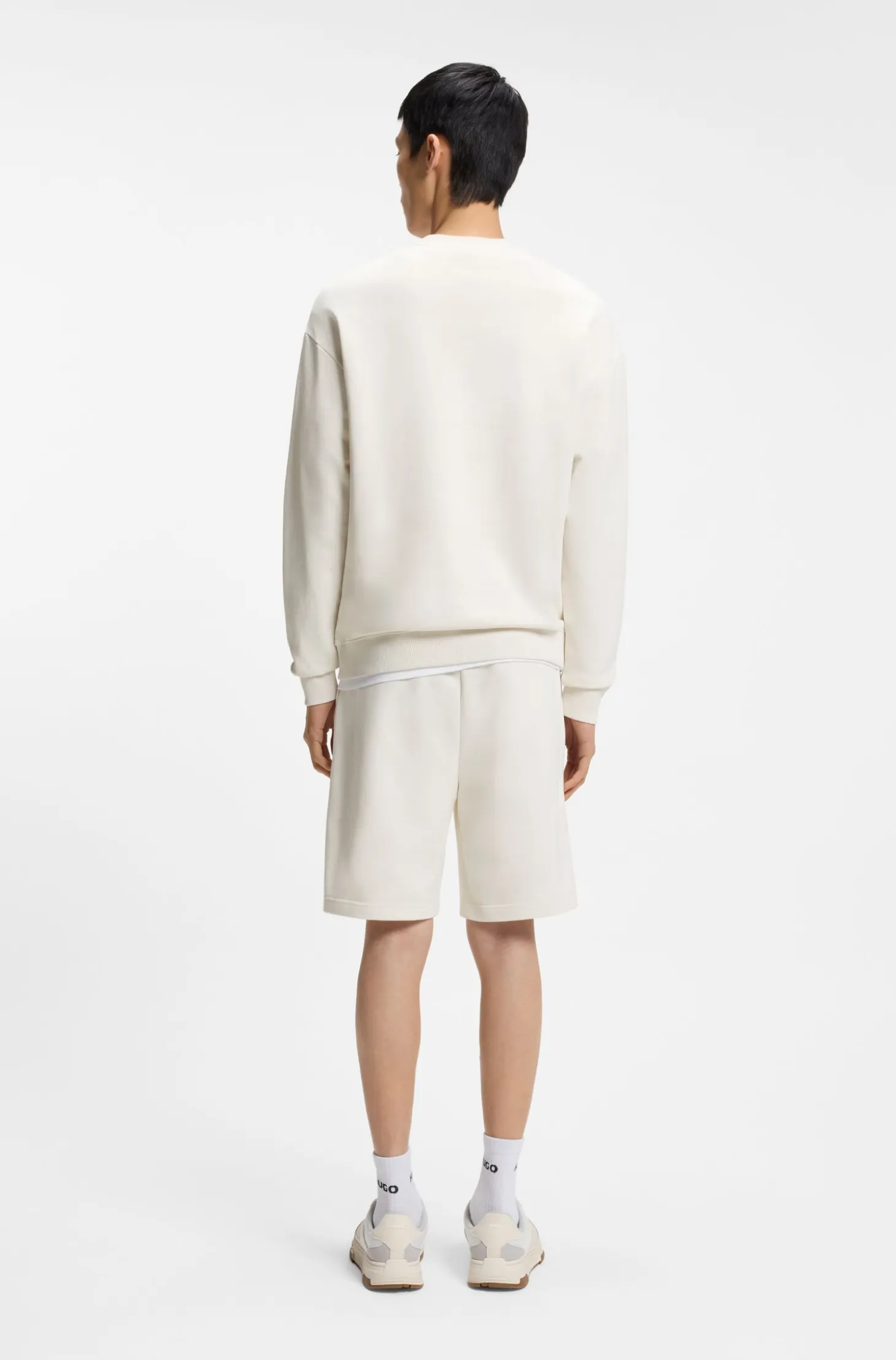 Cotton-terry sweatshirt with tortoiseshell logo patch