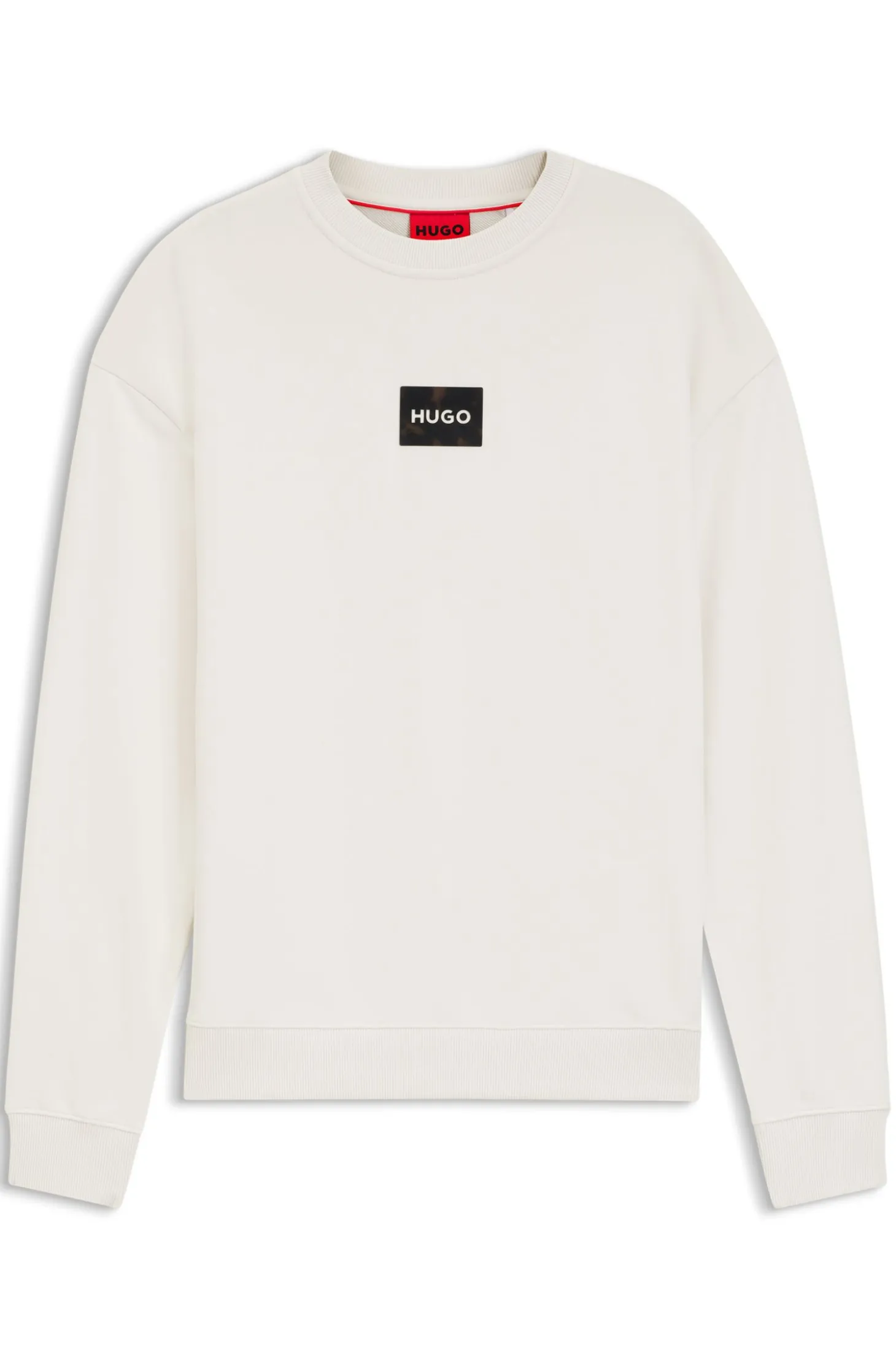 Cotton-terry sweatshirt with tortoiseshell logo patch