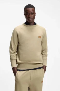 Cotton-terry sweatshirt with logo badge