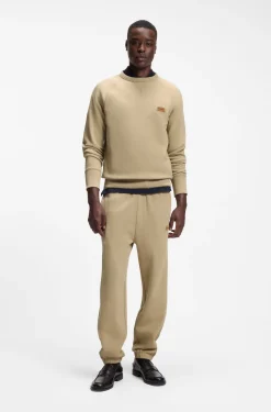 Cotton-terry sweatshirt with logo badge