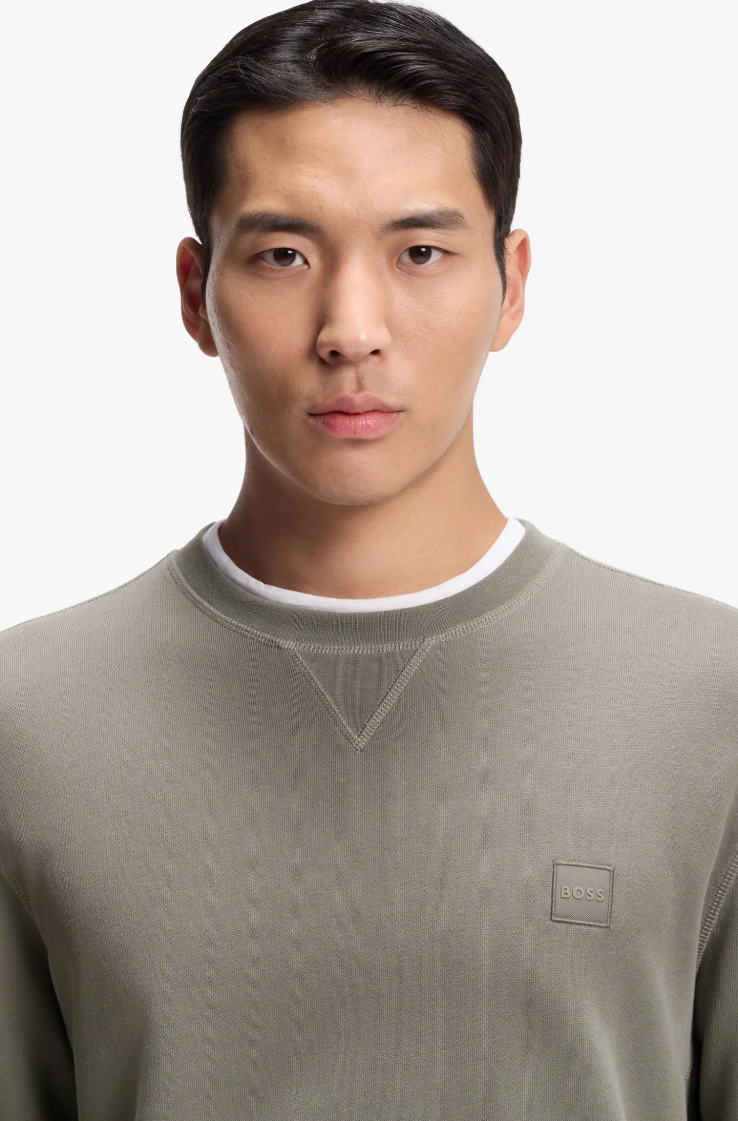 Cotton-terry sweatshirt with logo patch