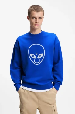 Cotton-terry sweatshirt with logo artwork