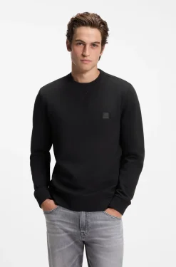 Cotton-terry sweatshirt with logo patch
