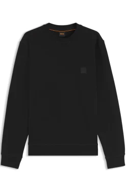 Cotton-terry sweatshirt with logo patch