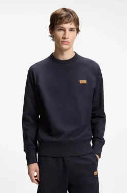 Cotton-terry sweatshirt with logo badge