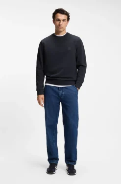 Cotton-terry sweatshirt with logo patch