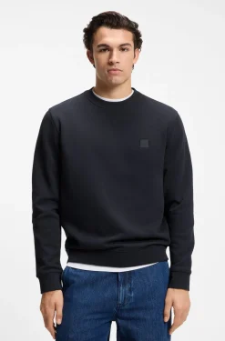 Cotton-terry sweatshirt with logo patch