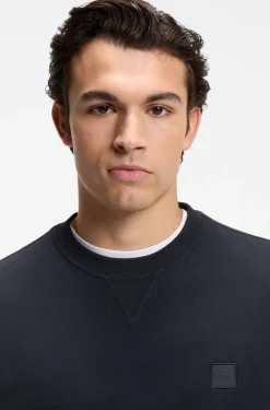 Cotton-terry sweatshirt with logo patch
