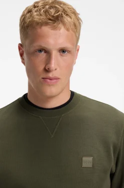 Cotton-terry sweatshirt with logo patch