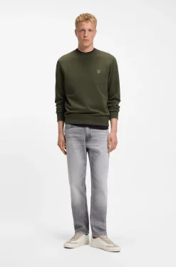 Cotton-terry sweatshirt with logo patch