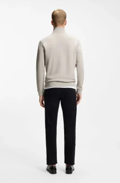 Cotton-terry sweatshirt with zip collar