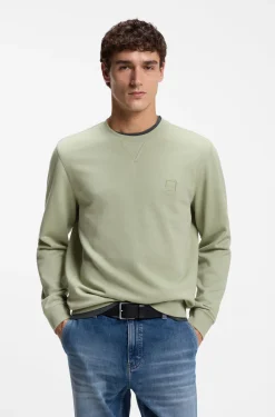 Cotton-terry sweatshirt with logo patch