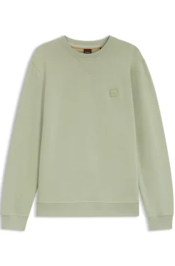 Cotton-terry sweatshirt with logo patch