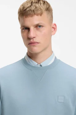 Cotton-terry sweatshirt with logo patch