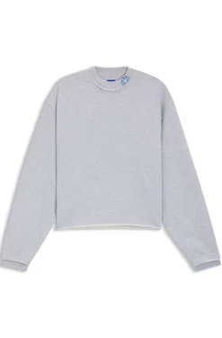Cotton-terry sweatshirt with logo collar