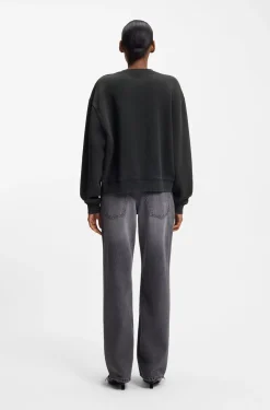 Cotton-terry sweatshirt with heart logo
