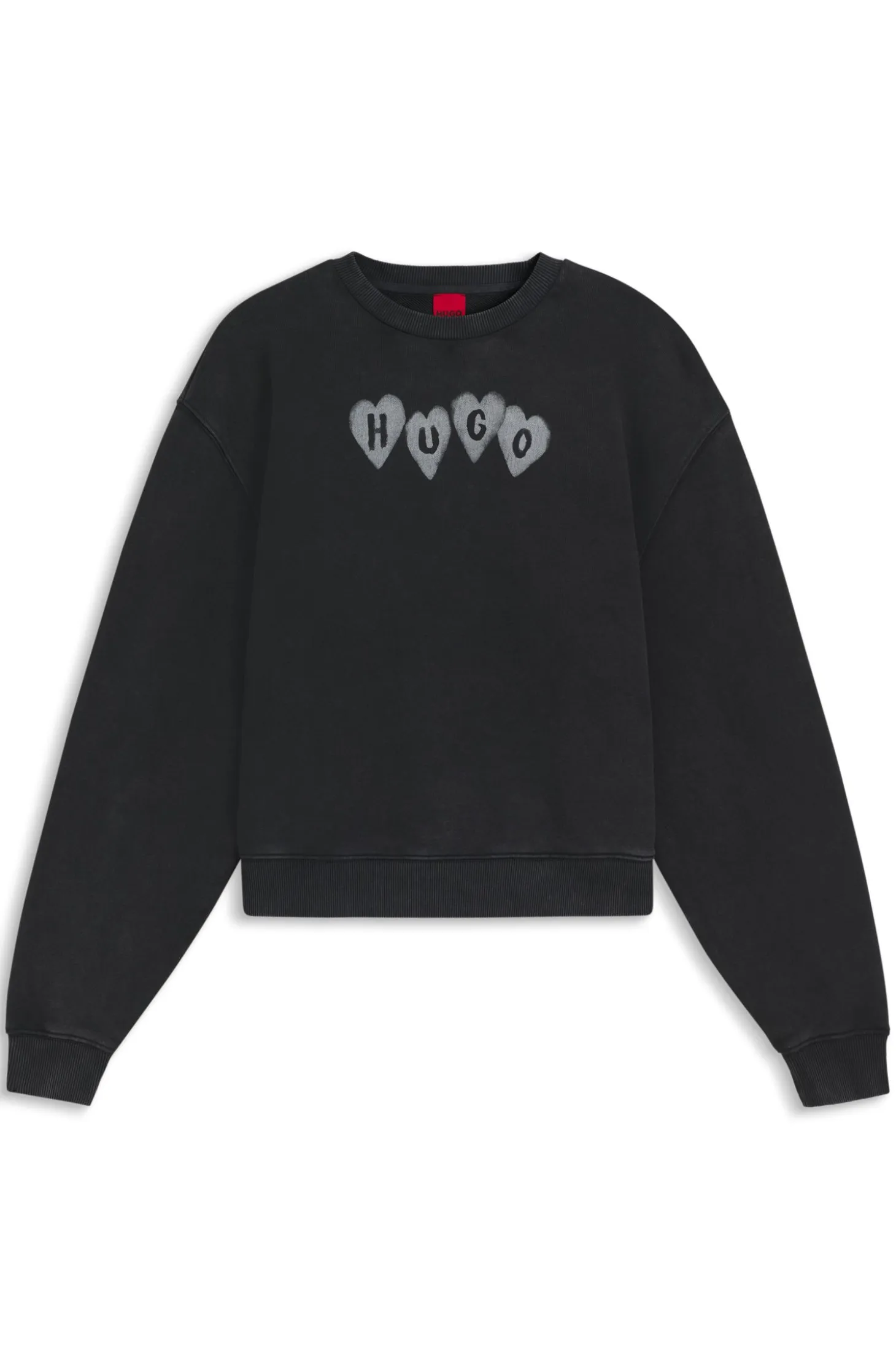Cotton-terry sweatshirt with heart logo