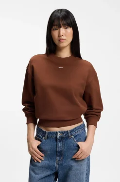 Cotton-terry sweatshirt with logo badge